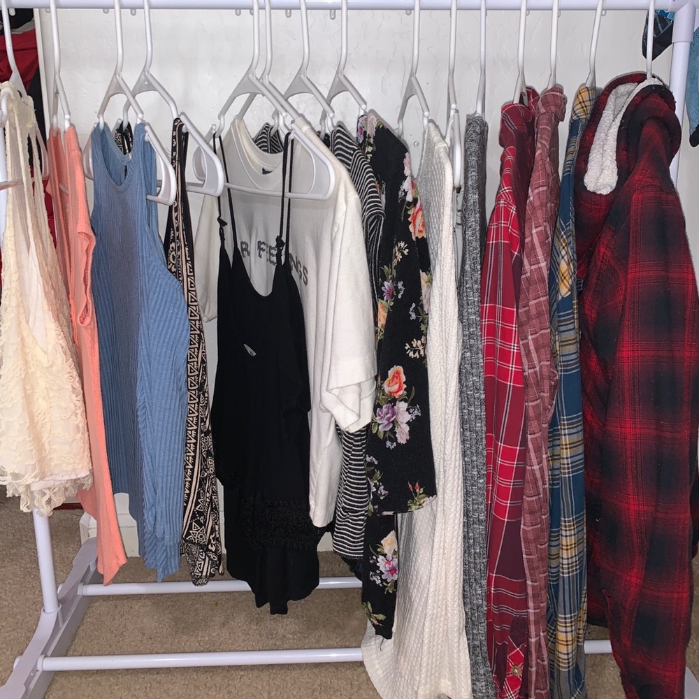 Tank tops, t shirt, dressy tops, flannels, dresses
